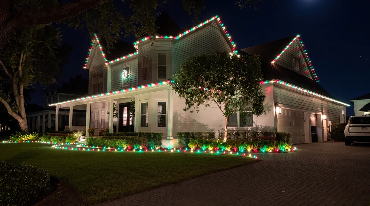 C9 roofline — Christmas light installation in Winter Garden, FL by Hang & Glow Crew